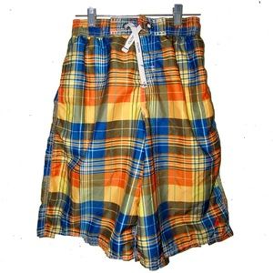 Nautica plaid swim trunks